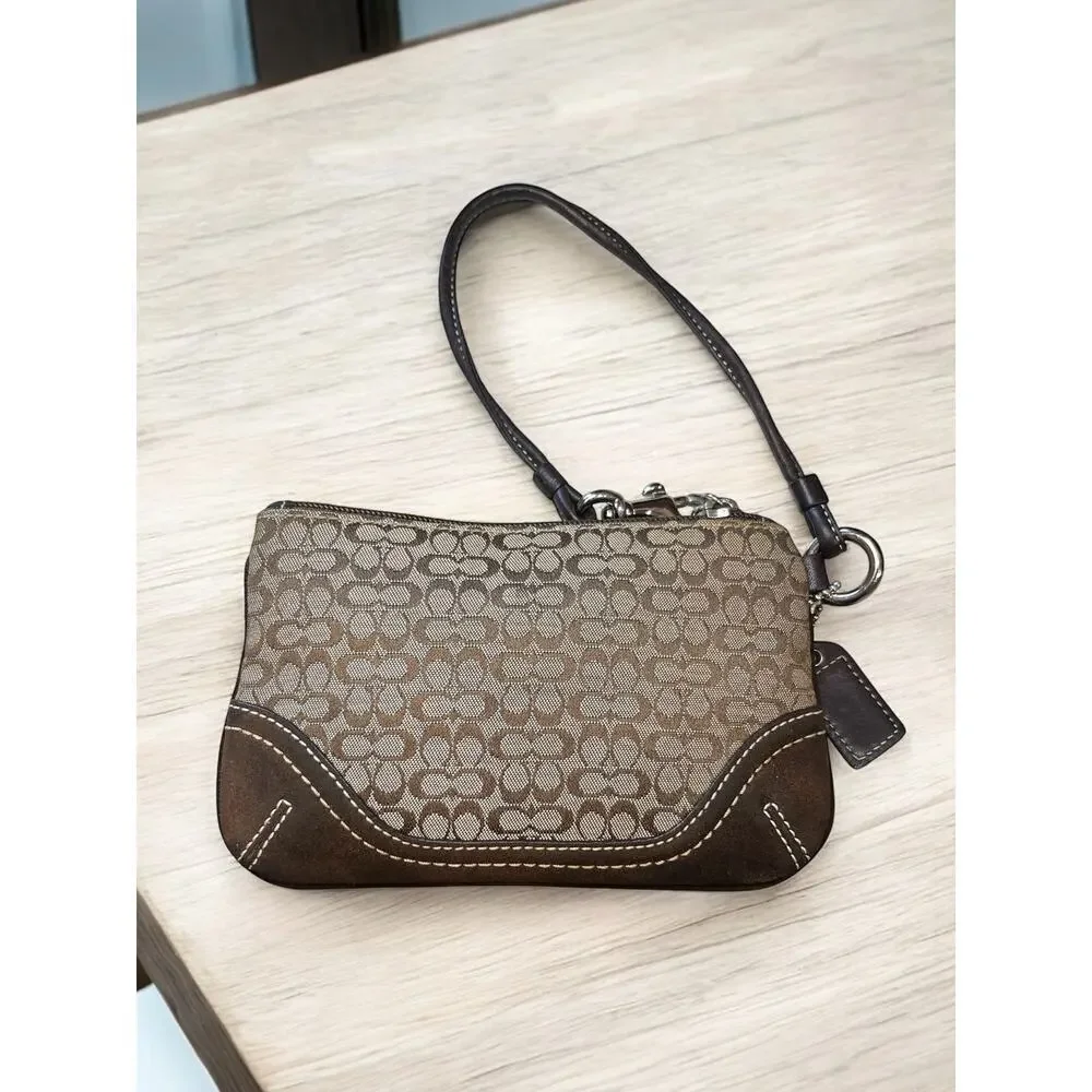 Y2K Coach F10944 Mini Signature Duffle Bag & Wristlet
